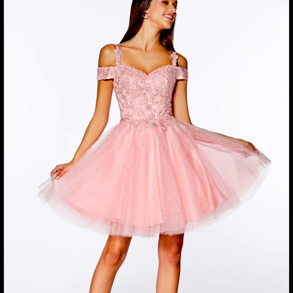 Cinderella Divine cold shoulder dress, blush pink